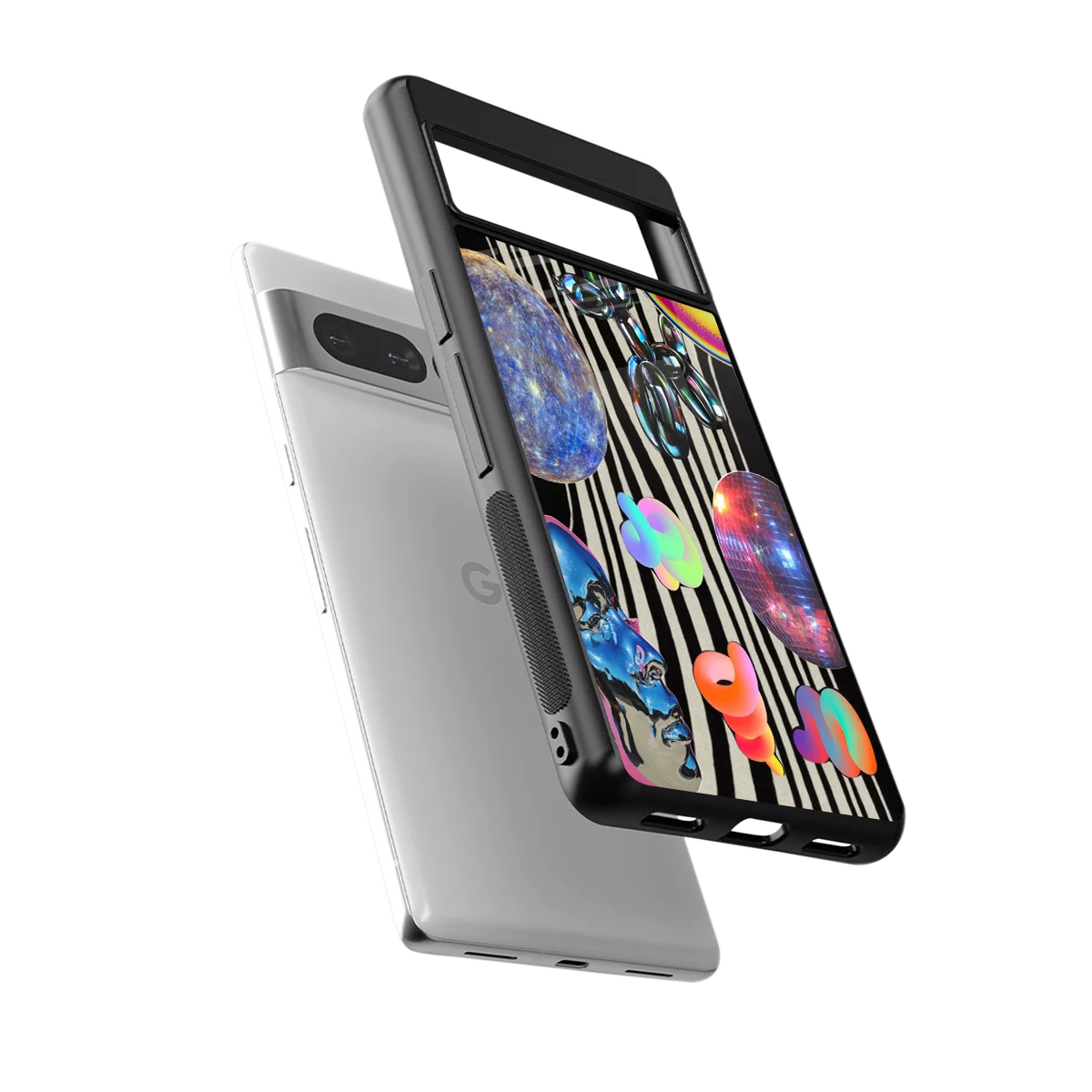 Disco Dream sleek google pixel 7 pro cover with tempered glass back and TPU edges