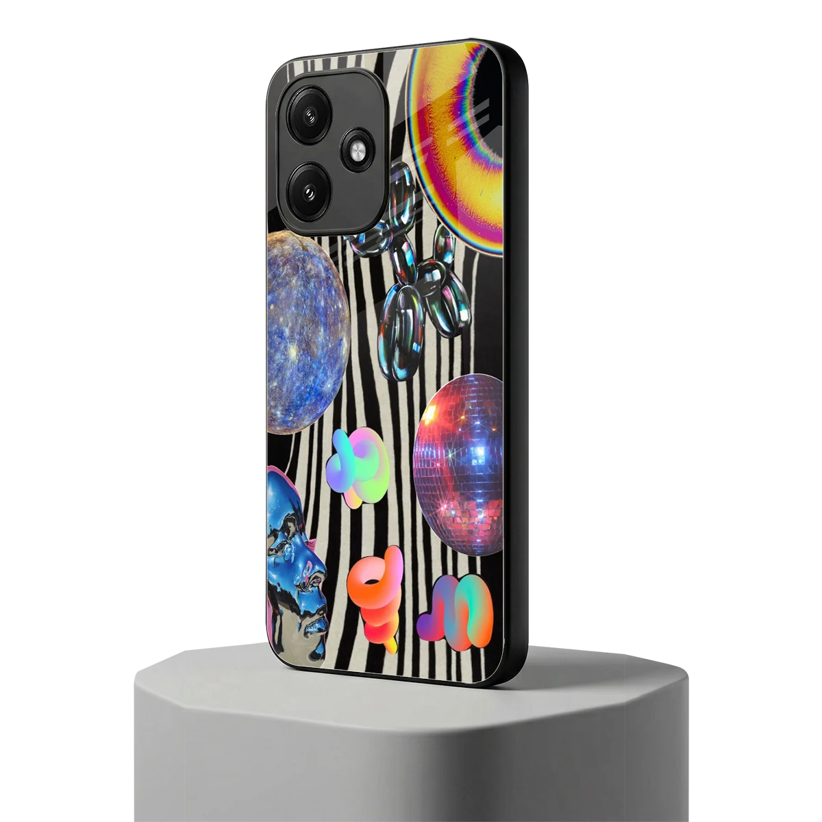 Disco Dream redmi 12 5g mobile cover | shockproof glass phone case