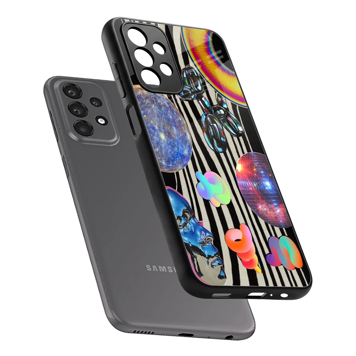 Disco Dream sleek samsung galaxy a23 cover with tempered glass back and TPU edges