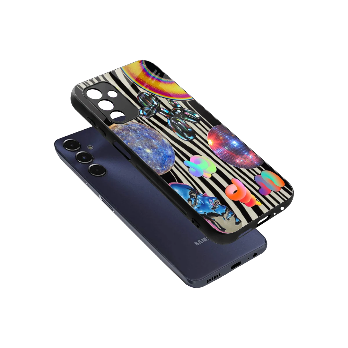 Disco Dream sleek samsung galaxy m14 5g cover with tempered glass back and TPU edges