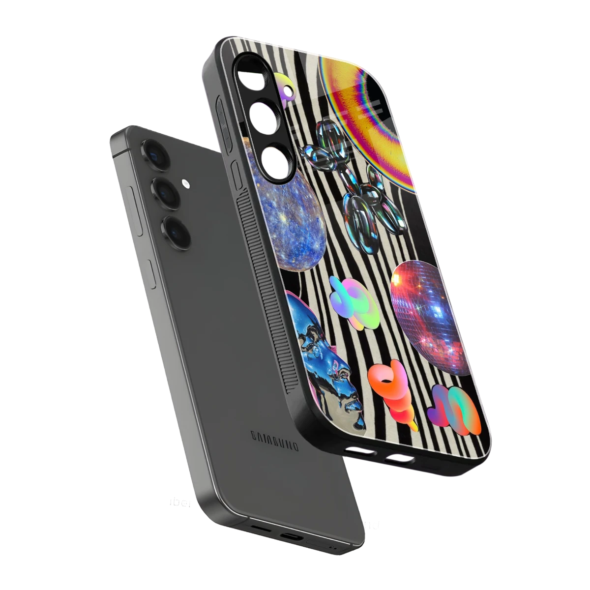 Disco Dream sleek samsung galaxy s24 cover with tempered glass back and TPU edges