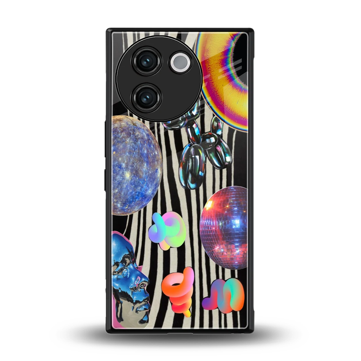 Disco Dream back phone cover | glass case for vivo v30e