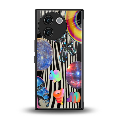 Disco Dream back phone cover | glass case for vivo v30e