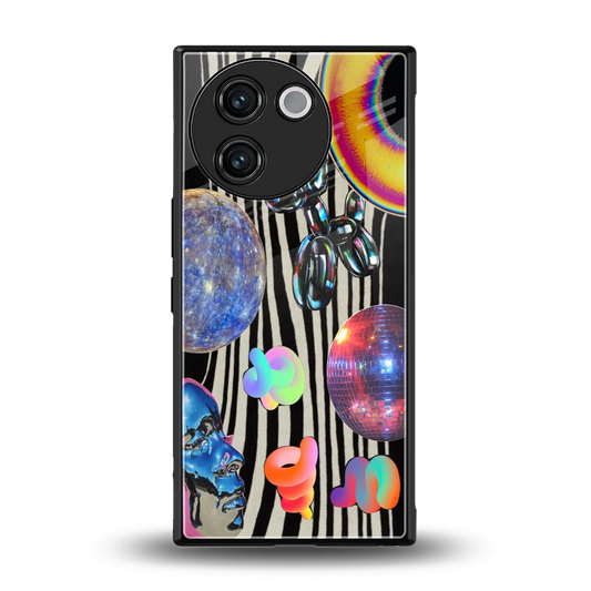 Disco Dream back phone cover | glass case for vivo v30e
