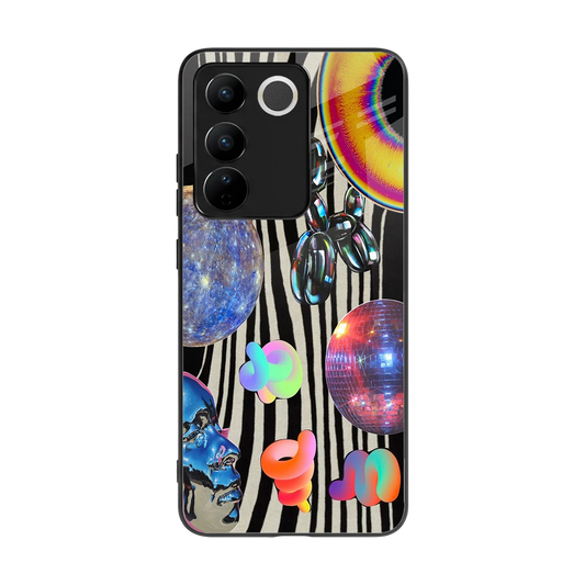 Disco Dream back phone cover | glass case for vivo v27 5g