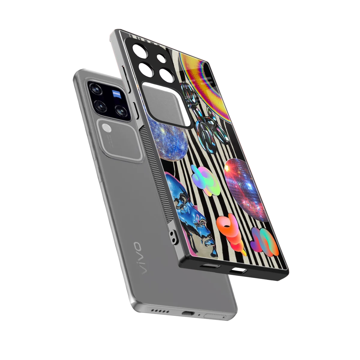 Disco Dream sleekvivo v30 pro cover with tempered glass back and TPU edges