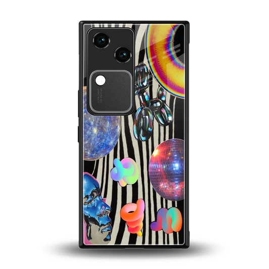 Disco Dream back phone cover | glass case for vivo v30