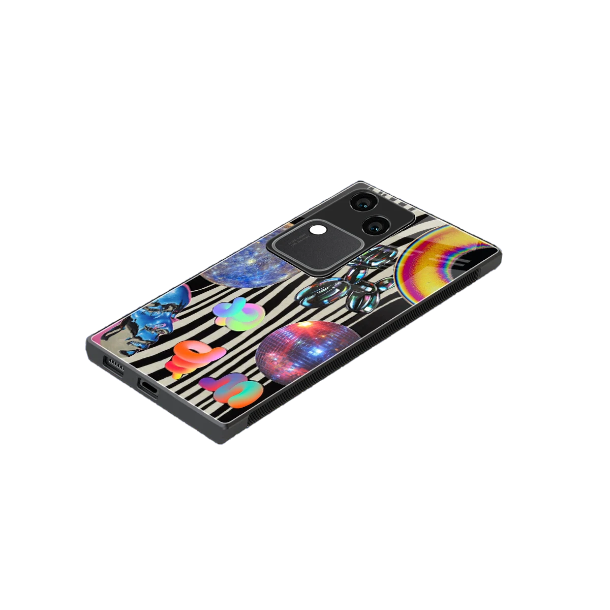 Disco Dream stylish phone case for vivo v30 | glossy glass and slim fit