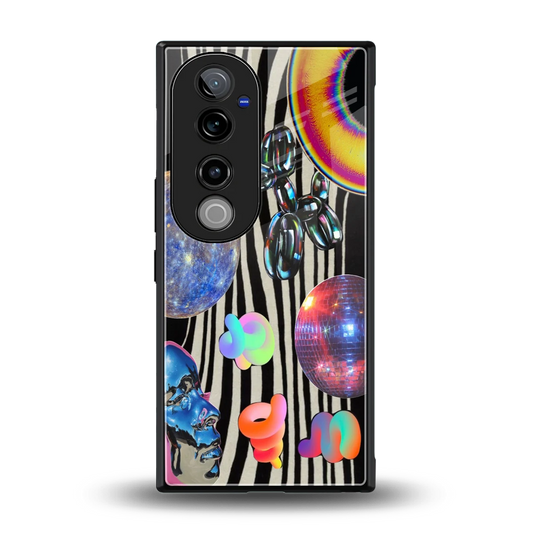 Disco Dream back phone cover | glass case for vivo v40 pro