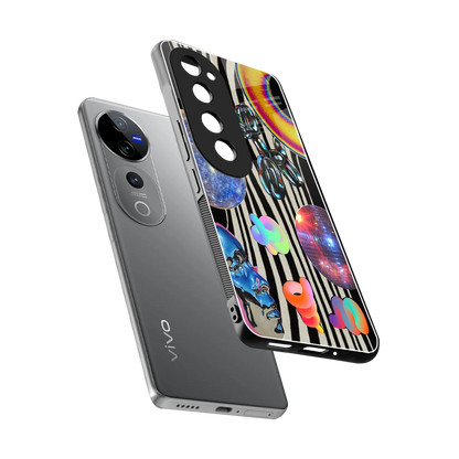 Disco Dream sleek vivo v40 pro cover with tempered glass back and TPU edges