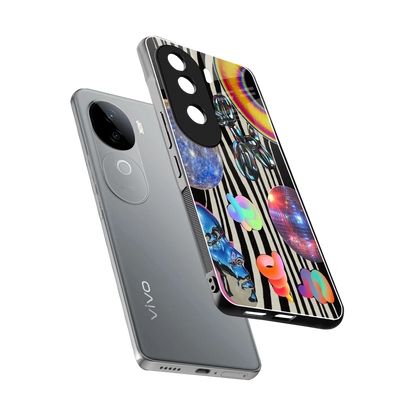 Disco Dream sleek vivo v40e cover with tempered glass back and TPU edges