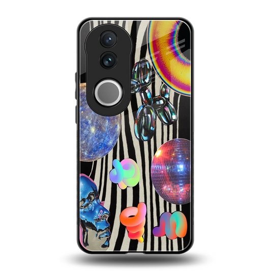 Disco Dream back phone cover | glass case for vivo v50