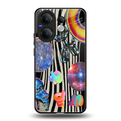 Disco Dream back phone cover | glass case for vivo v60
