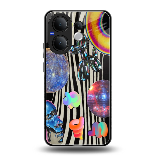 Disco Dream back phone cover | glass case for vivo v60