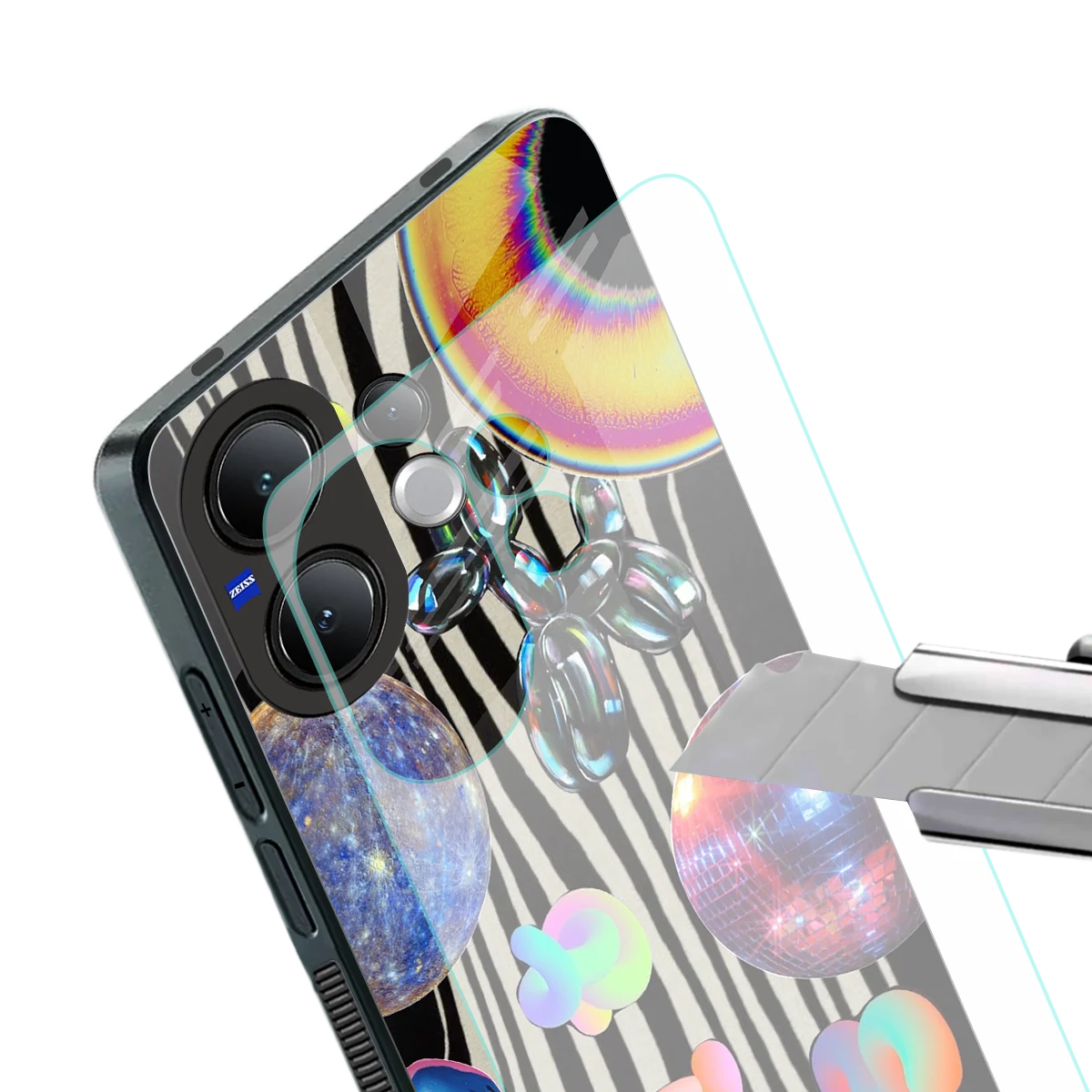 Disco Dream stylish phone case for vivo v60 | glossy glass and slim fit