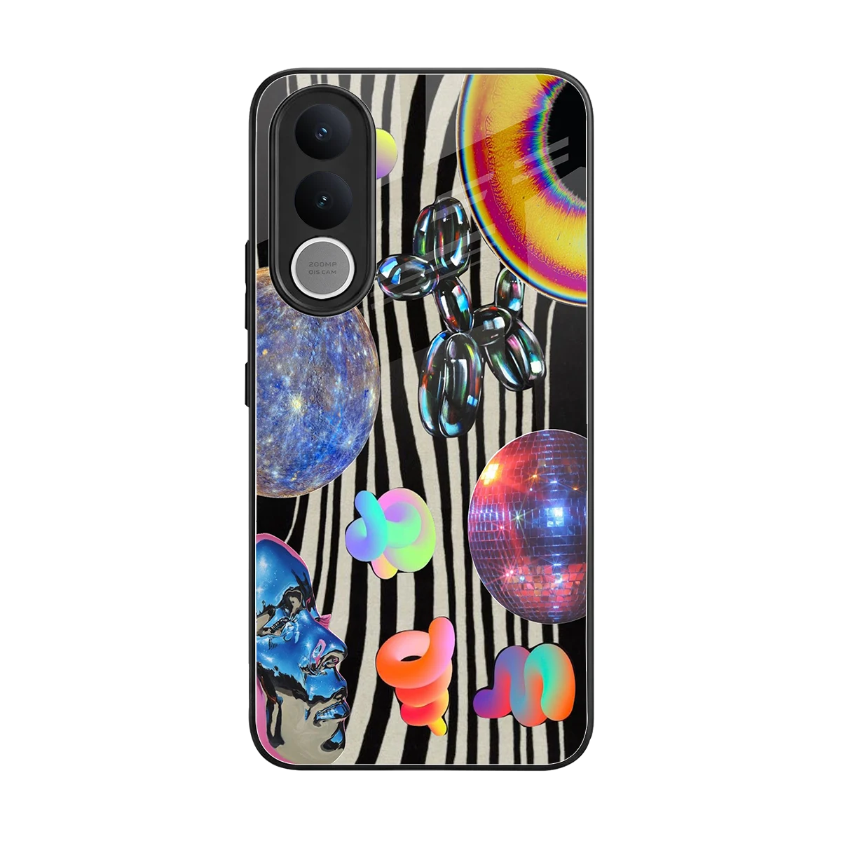 Disco Dream back phone cover | glass case for vivo v70 fe