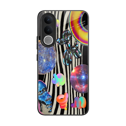 Disco Dream back phone cover | glass case for vivo v70 fe