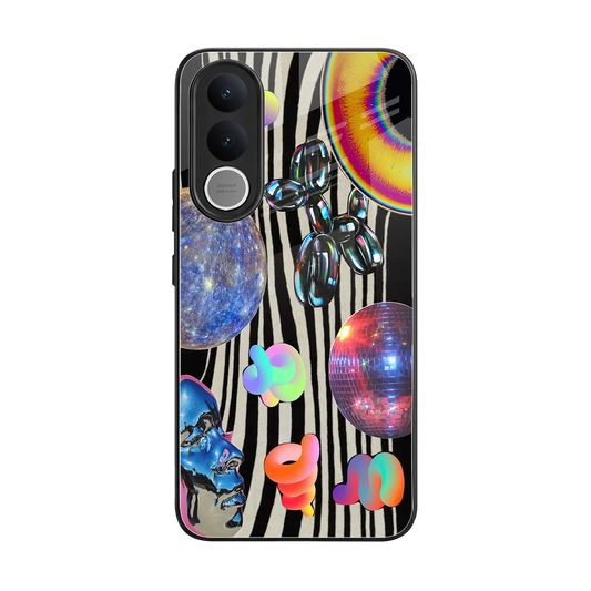 Disco Dream back phone cover | glass case for vivo v70 fe