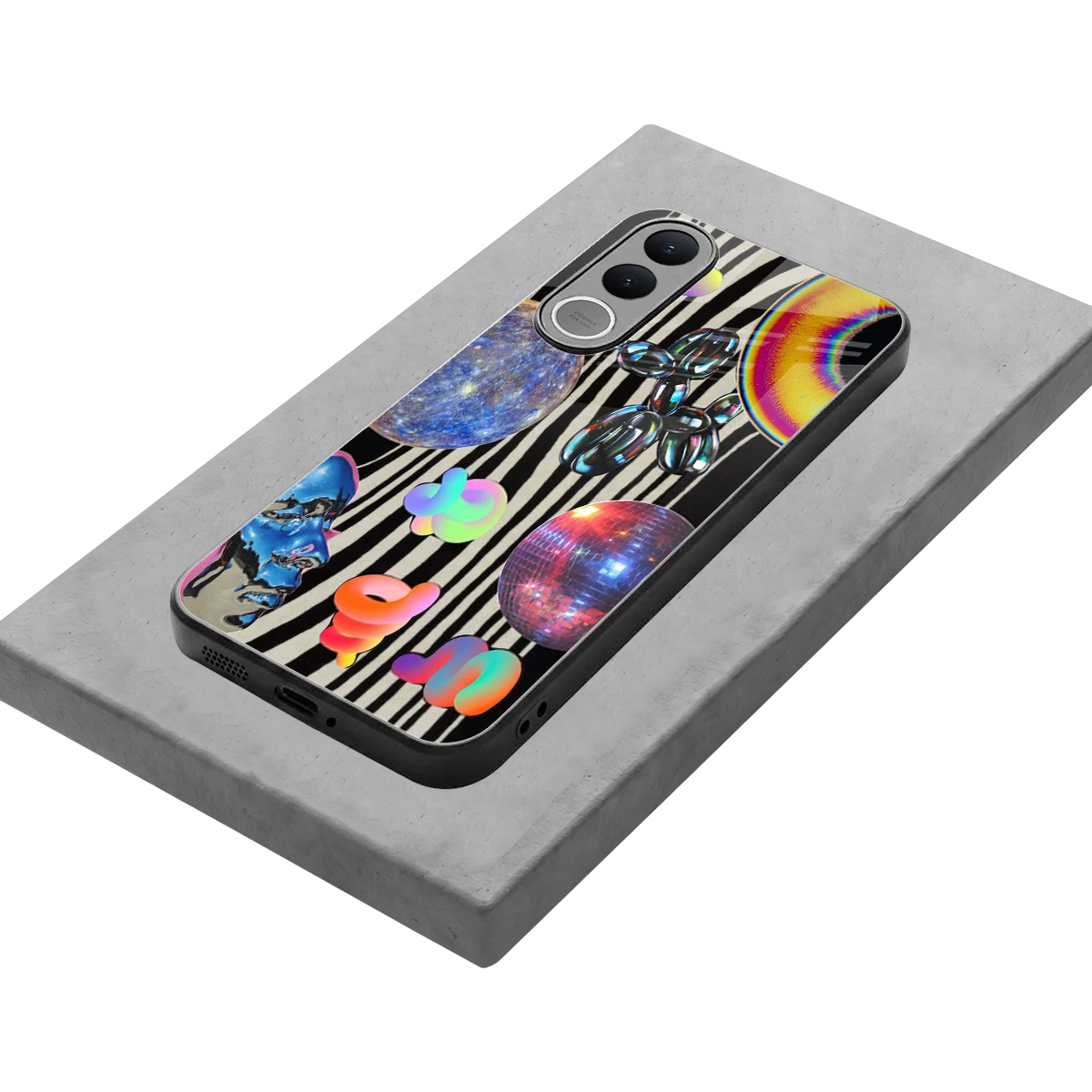 Disco Dream stylish phone case for vivo v70 fe | glossy glass and slim fit