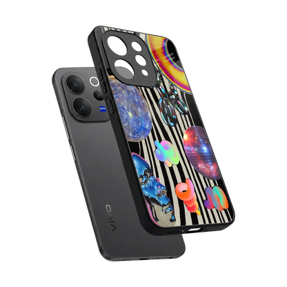 Disco Dream sleek vivo v70 elite cover with tempered glass back and TPU edges