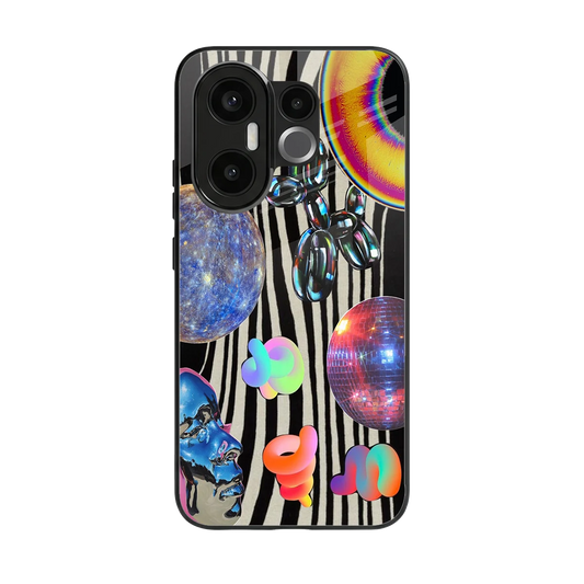 Disco Dream back phone cover | glass case for vivo x200 fe