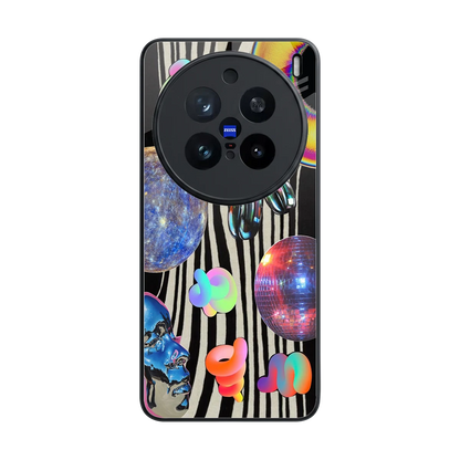 Disco Dream back phone cover | glass case for vivo x200 pro