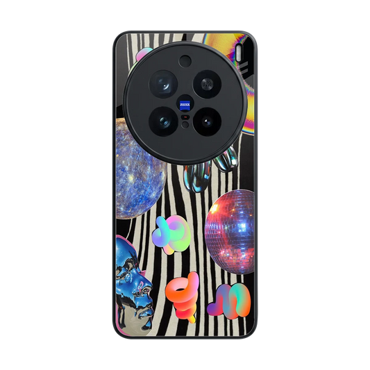 Disco Dream back phone cover | glass case for vivo x200 pro