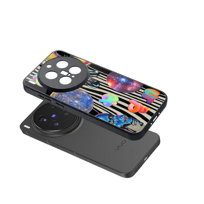 Disco Dream sleek vivo x300 pro cover with tempered glass back and TPU edges