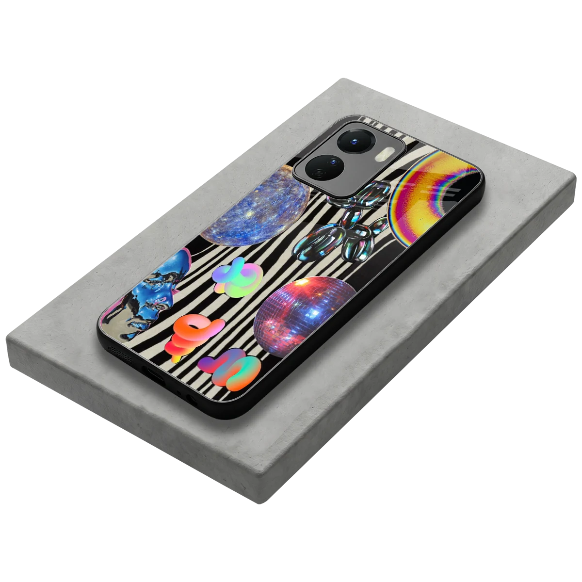 Disco Dream stylish phone case for vivo y16 | glossy glass and slim fit