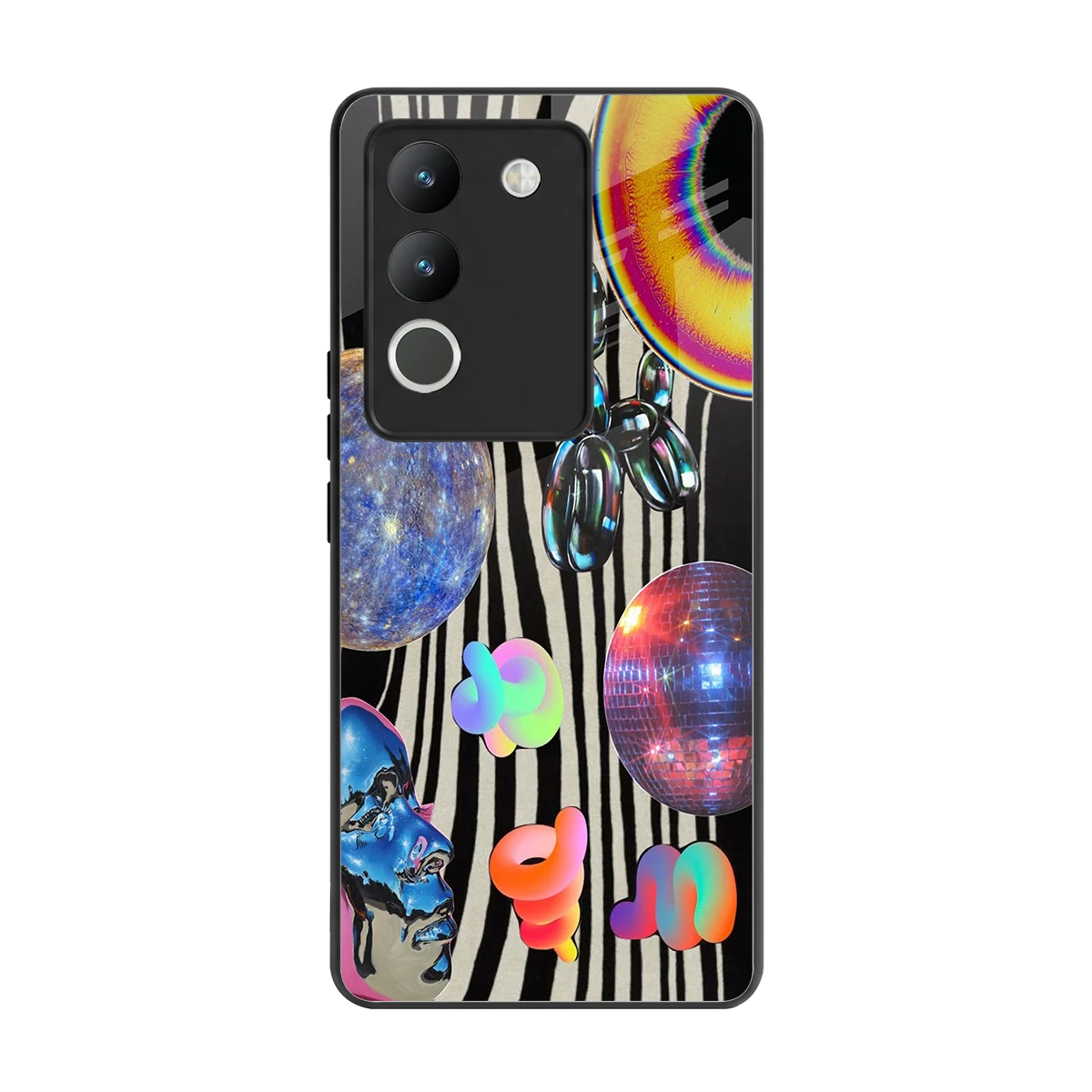Disco Dream back phone cover | glass case for vivo y200 5g