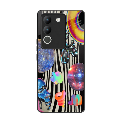 Disco Dream back phone cover | glass case for vivo y200 5g