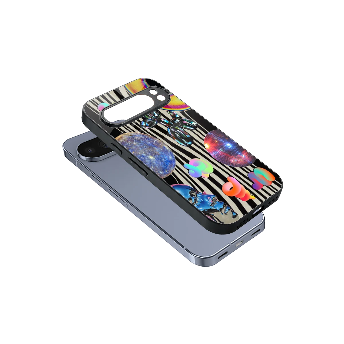 Disco Dream sleek google pixel 10 pro cover with tempered glass back and TPU edges