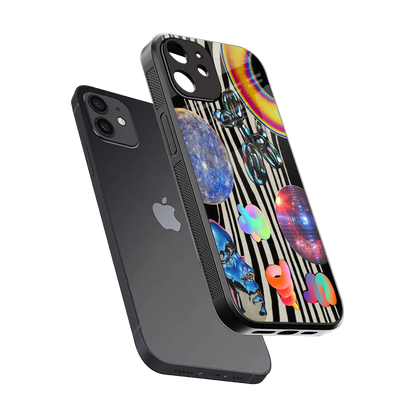 Disco Dream sleek iphone 12 cover with tempered glass back and TPU edges