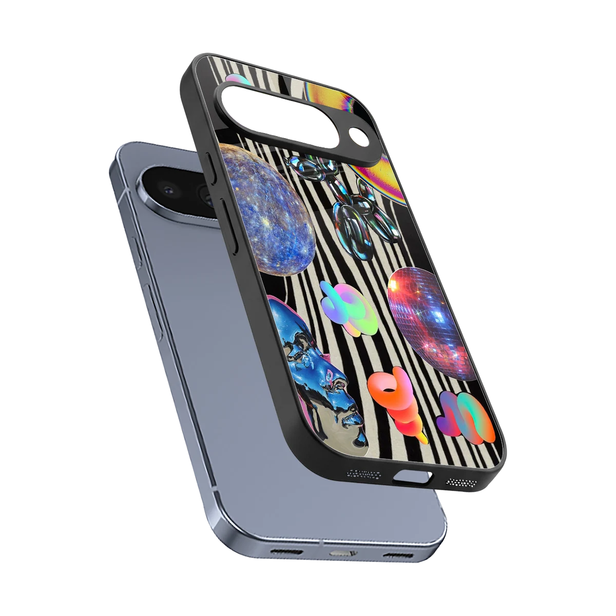 Disco Dream sleek google pixel 10 cover with tempered glass back and TPU edges