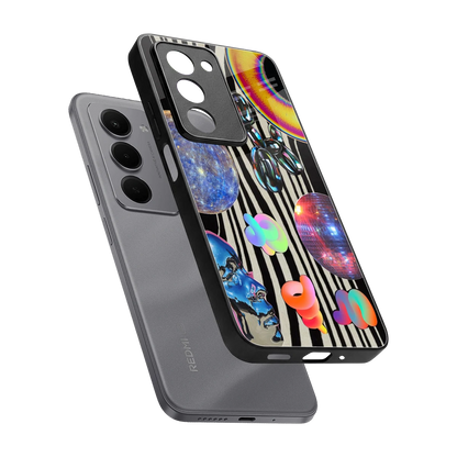 Disco Dream sleek redmi 15 5g cover with tempered glass back and TPU edges