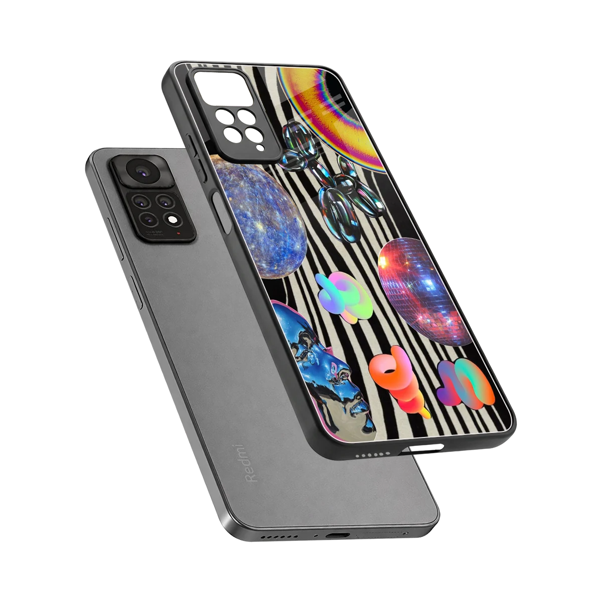 Disco Dream sleek redmi note 11 pro cover with tempered glass back and TPU edges