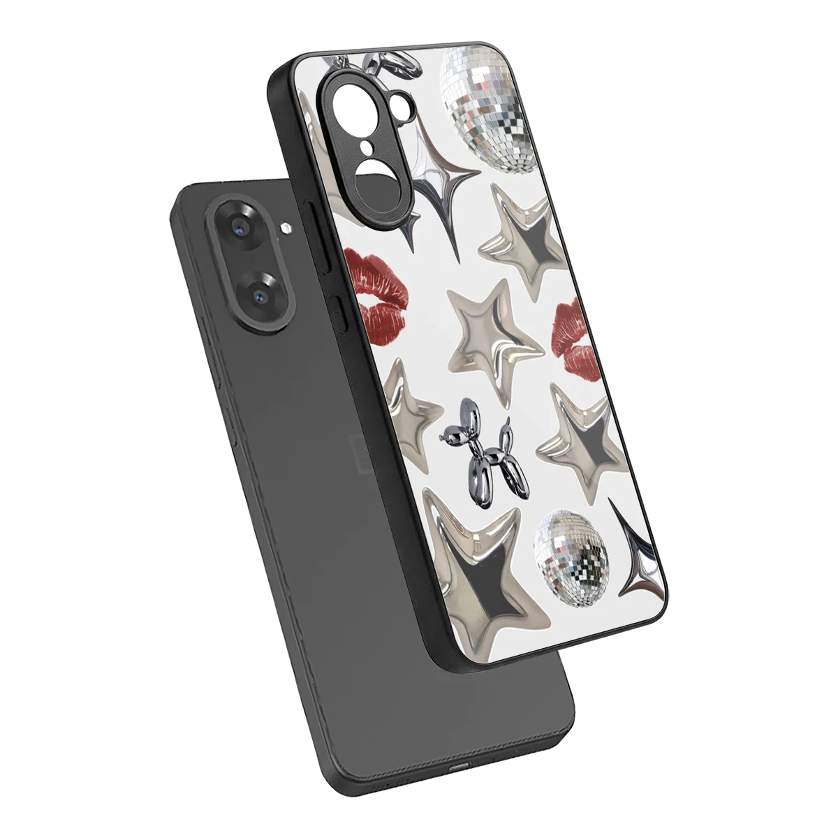 Disco Dreams sleek oneplus nord ce5 5g cover with tempered glass back and TPU edges