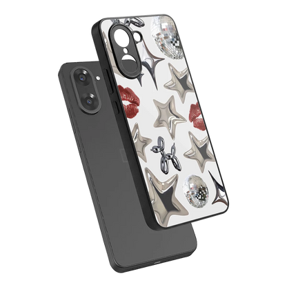 Disco Dreams sleek oneplus nord ce5 5g cover with tempered glass back and TPU edges