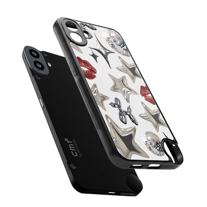 Disco Dreams sleek cmf nothing phone 1 cover with tempered glass back and TPU edges