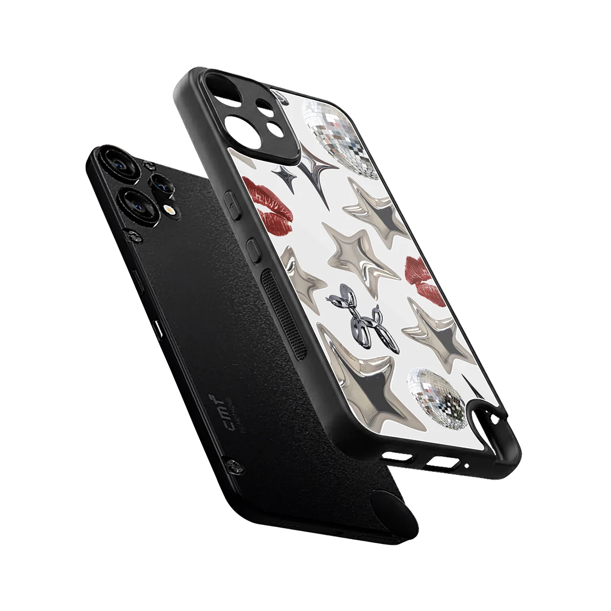 Disco Dreams sleek cmf nothing phone 2 pro cover with tempered glass back and TPU edges