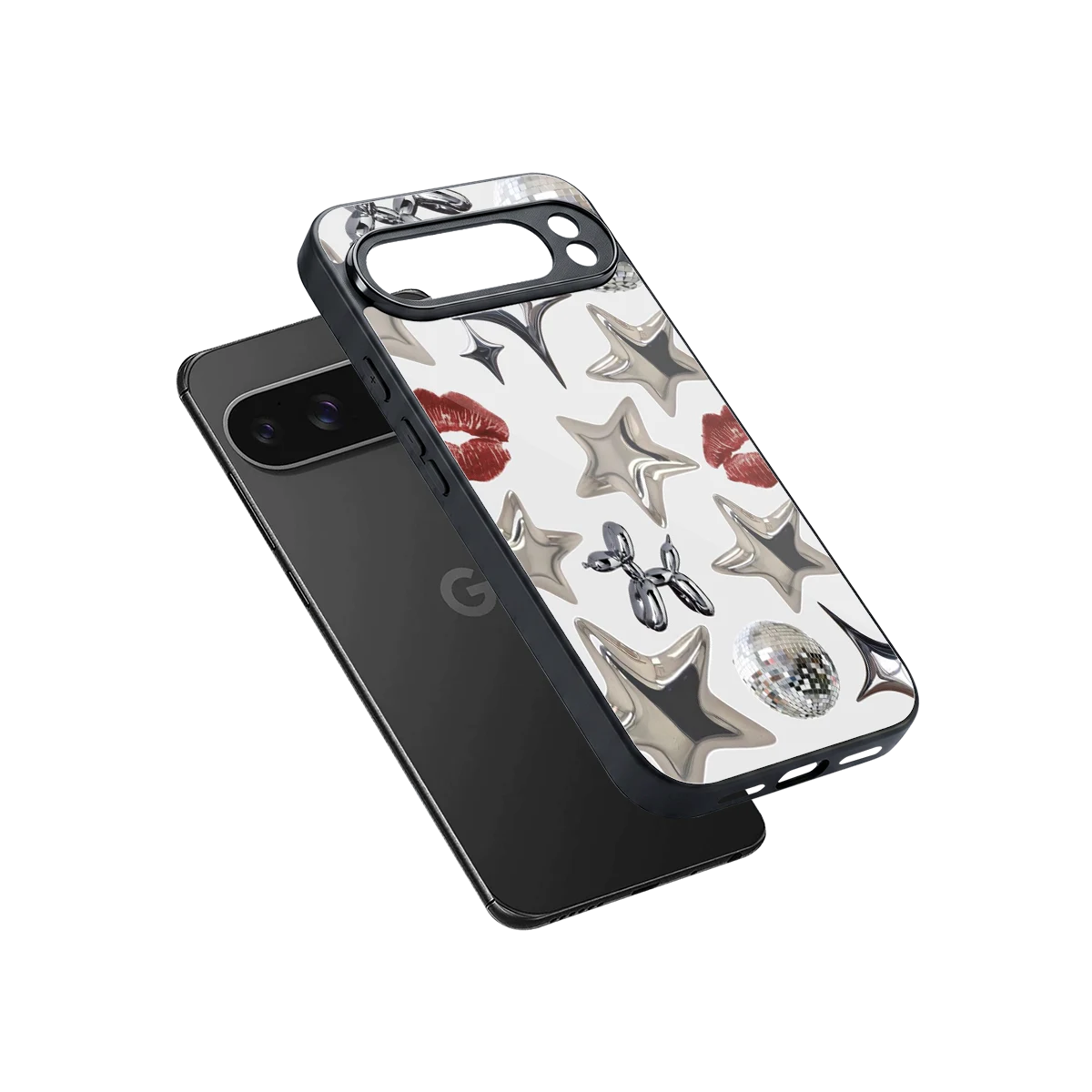 Disco Dreams sleek google pixel 10 pro xl cover with tempered glass back and TPU edges