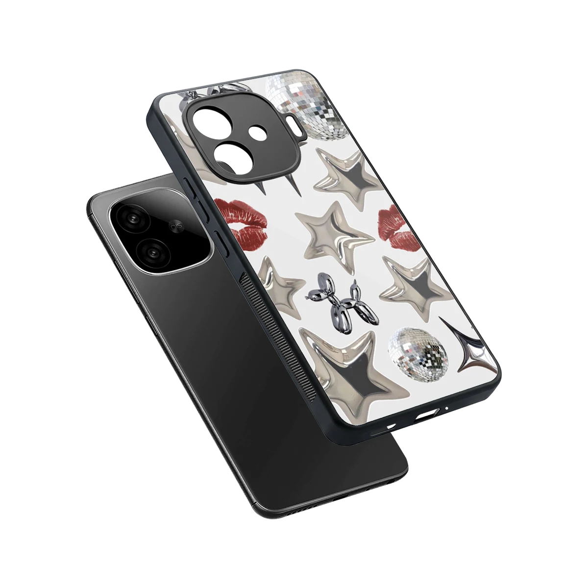 Disco Dreams sleek iqoo neo 10r 5g cover with tempered glass back and TPU edges