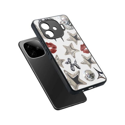 Disco Dreams sleek iqoo neo 10r 5g cover with tempered glass back and TPU edges