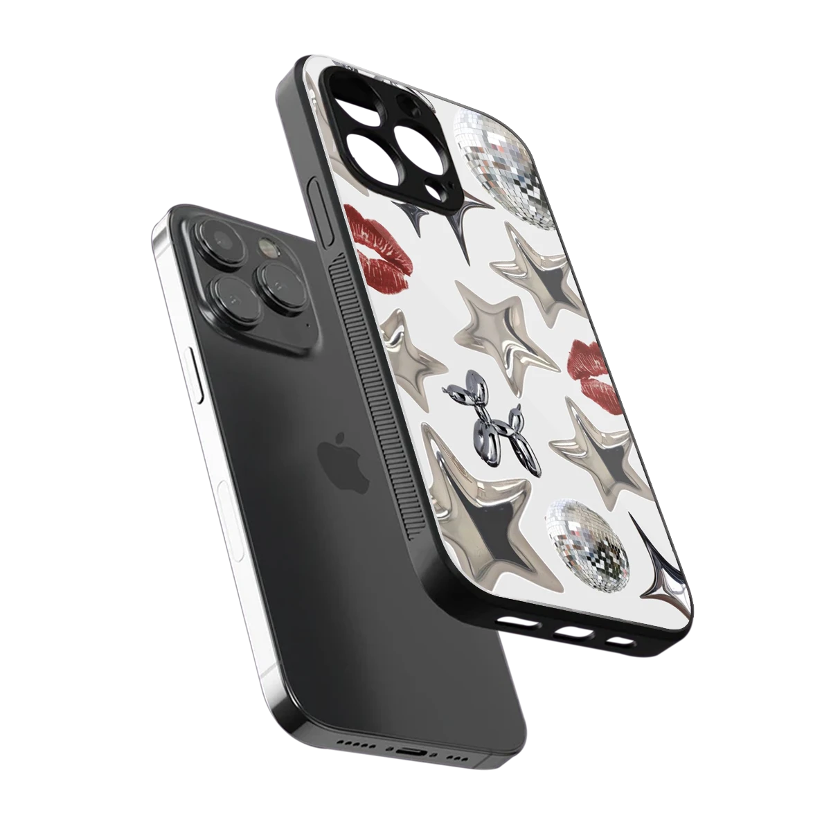 Disco Dreams sleek iphone 13 pro cover with tempered glass back and TPU edges