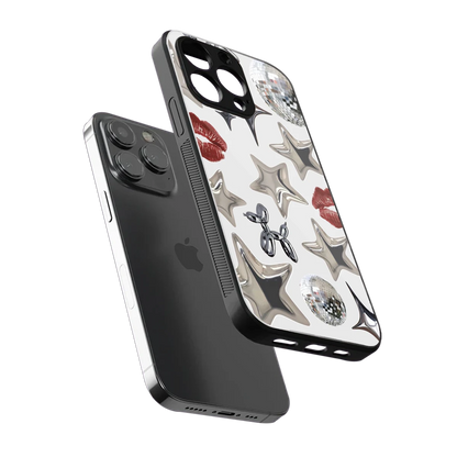 Disco Dreams sleek iphone 13 pro cover with tempered glass back and TPU edges