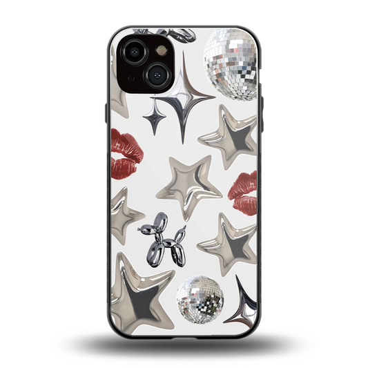 Disco Dreams back phone cover | glass case for iphone 15 plus