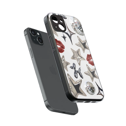 Disco Dreams sleek iphone 14 plus cover with tempered glass back and TPU edges