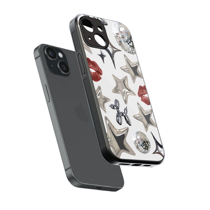 Disco Dreams sleek iphone 15 cover with tempered glass back and TPU edges