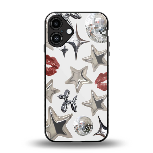 Disco Dreams back phone cover | glass case for iphone 16 plus