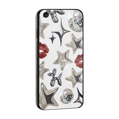 Disco Dreams sleek iphone 6s plus cover with tempered glass back and TPU edges